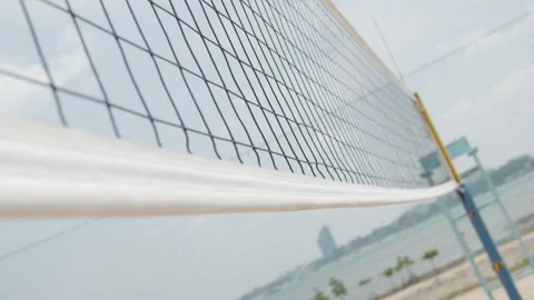 Beach volleyball net close up Stock Footage 321471558