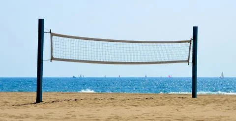 Beach volleyball net Foto stock