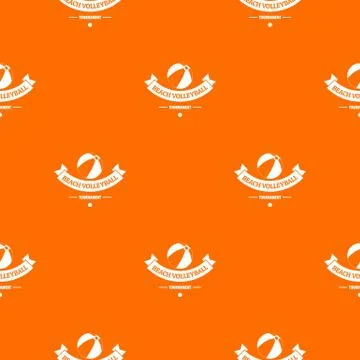 Beach volleyball pattern vector orange 스톡 일러스트