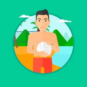 Beach volleyball player. Stock Illustration