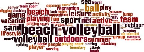Beach volleyball word cloud Stock Illustration