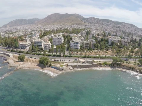 Beach of Voula in Athens Stock Footage 73599626