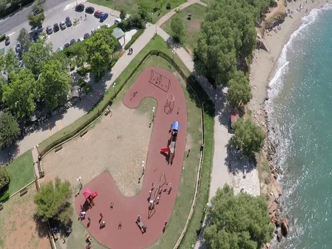 Beach of Voula in Athens Stock Footage 73644937
