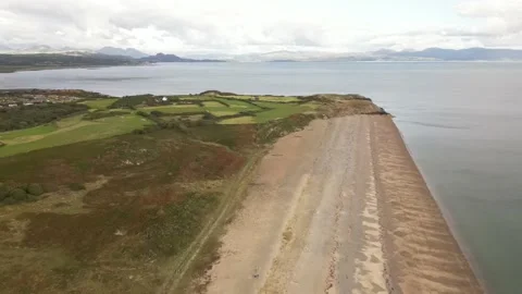 Beach. Wales coast path aerial video footage Stock Footage 214995587