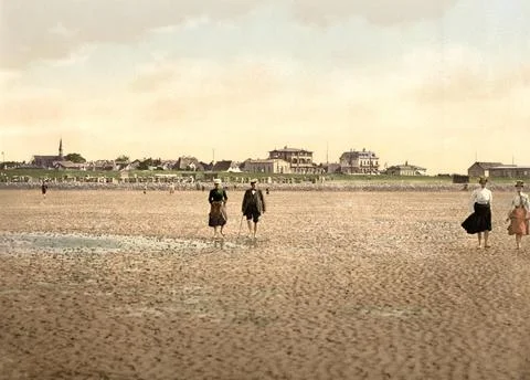 Beach walker mudflat runner on the beach of Buesum in Schleswig Holstein Stock Illustration