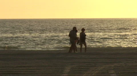 Beach Walkers Stock Footage 755324