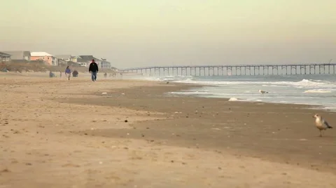 Beach Walkers Stock Footage 1068247