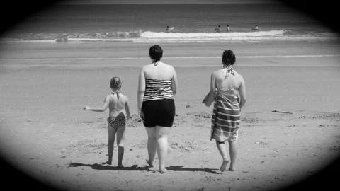 Beach Walkers 스톡 사진