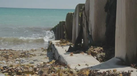 Beach Wall Close Up Macro HD 1080p UK Stock Footage 8776751