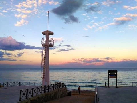 Beach watchman tower Stock Photos