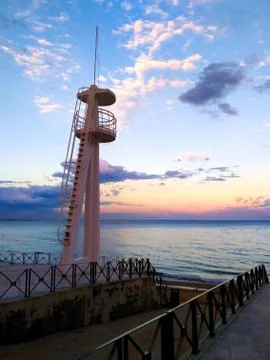 Beach watchman tower Stock Photos