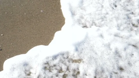Beach Water Flowing Into Sand Stock Footage 104606089