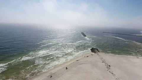 Beach water waves ocean Stock Footage 80734724