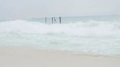 Beach Wave 5 Slow Motion Stock Footage 73495521