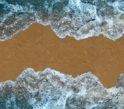 Beach Wave Blank Background Stock Illustration