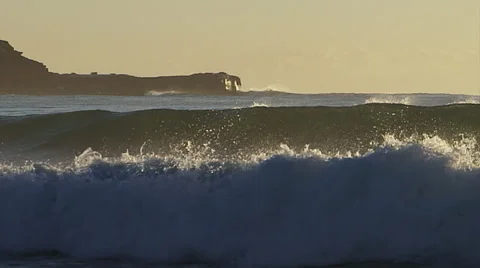 Beach Wave Breaking and Splashing Stock Footage 40356994