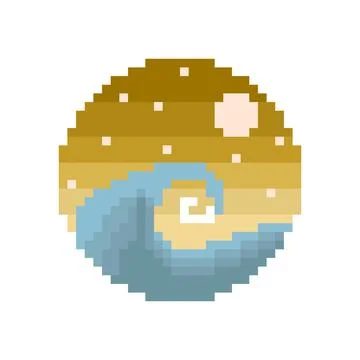 Beach wave circle in the afternoon. vector illustration. Illustrazione stock