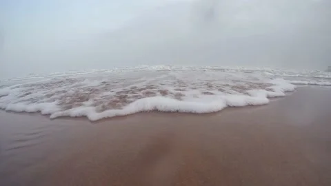 Beach Wave Coming in submerging the camera Stock Footage 159350885