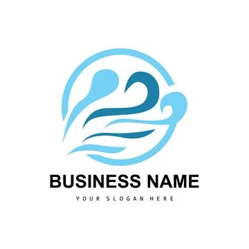 Beach Wave Logo, Water Wave Vector, Water Abstract Design, Illustration Tem.. イラスト素材