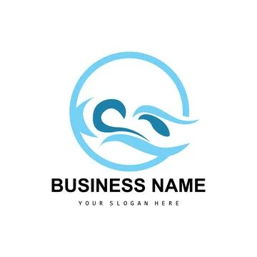Beach Wave Logo, Water Wave Vector, Water Abstract Design, Illustration Tem.. Stock Illustration