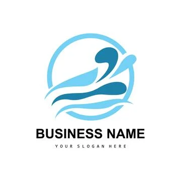 Beach Wave Logo, Water Wave Vector, Water Abstract Design, Illustration Tem.. イラスト素材