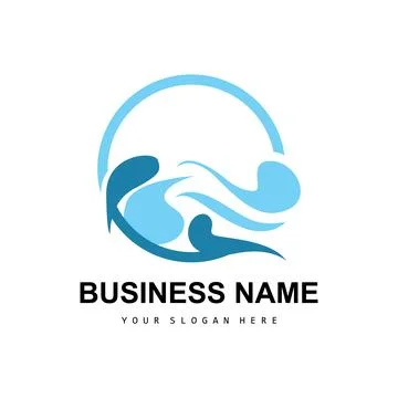 Beach Wave Logo, Water Wave Vector, Water Abstract Design, Illustration Tem.. イラスト素材