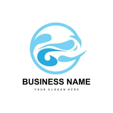 Beach Wave Logo, Water Wave Vector, Water Abstract Design, Illustration Tem.. イラスト素材