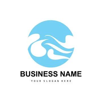 Beach Wave Logo, Water Wave Vector, Water Abstract Design, Illustration Tem.. イラスト素材