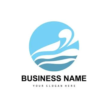 Beach Wave Logo, Water Wave Vector, Water Abstract Design, Illustration Tem.. イラスト素材