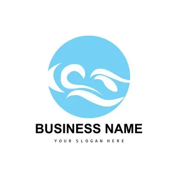 Beach Wave Logo, Water Wave Vector, Water Abstract Design, Illustration Tem.. Stock Illustration