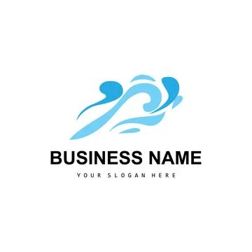 Beach Wave Logo, Water Wave Vector, Water Abstract Design, Illustration Tem.. Stock Illustration