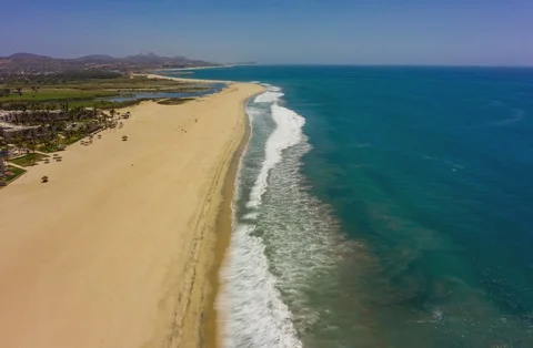 Beach Wave Motion Against Sand, Los Cabos, Mexico. Stock Footage 108863145