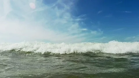 Beach wave over the camera 2 Stock Footage 87932463