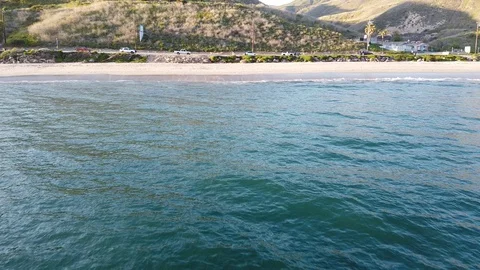 Beach Wave Road Stock Footage 128946850