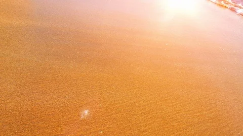 Beach Wave on Sand, Shore Waves Ocean Sea Background Tropical Water Stock Footage 87925687