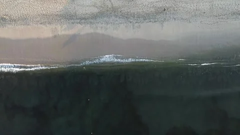 Beach waves aerial at dawn Stock Footage 164117877