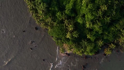 Beach waves aerial drone shot Vídeos de archivo 265745792