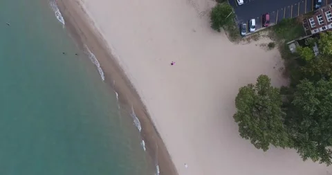 Beach Waves Aerial Stock Footage 252551813