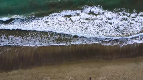 Beach Waves aerial view Stock Footage 245575326