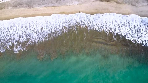 Beach Waves aerial view Stock Footage 245575433
