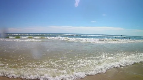 Beach Waves and lapping water Stock Footage 91944798