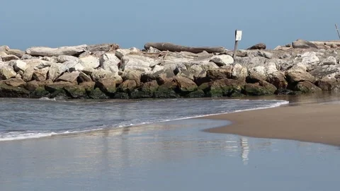 Beach Waves and Rocks Stock Footage 149777351