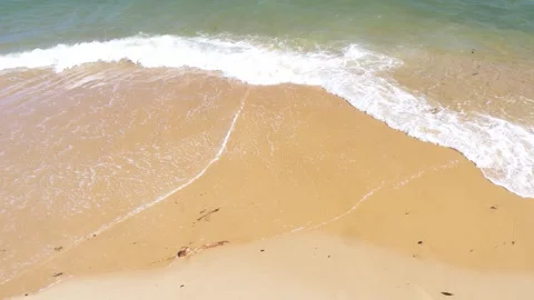 Beach Waves and Sandy Horizon Stock Footage 252928647