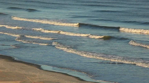 Beach waves and shore from above Stock Footage 49227229