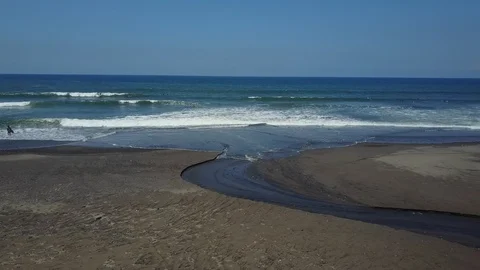 Beach with Waves in Bali Indonesia Yeh Ganga Beach Video stock 101789902