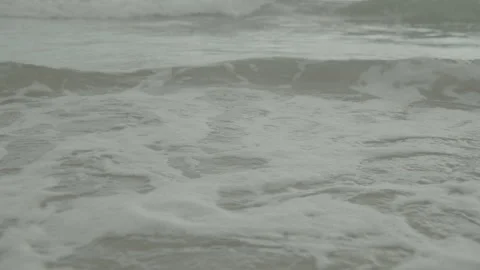 Beach waves close up POV, Day, New York Ocean, Close up Raw Uncolored Stock Footage 171601604