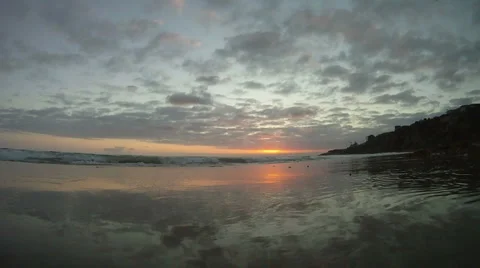 Beach Waves Crash Onto Camera Lens 3 - Slow Motion Stock Footage 925105