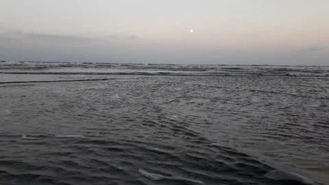 Beach waves crashing in the afternoon Stock Footage 249230748
