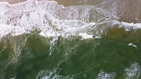 Beach With Waves Crashing Stock Footage 274905615