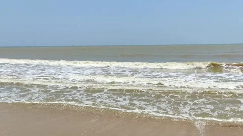 Beach waves during the day on a tropical beach Stock Footage 288293813
